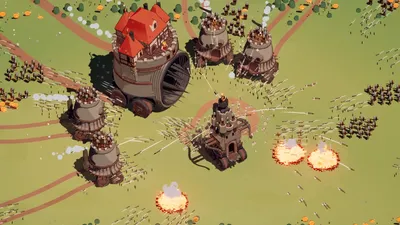Wanderburg castle on wheels driving through a forest biome on PC